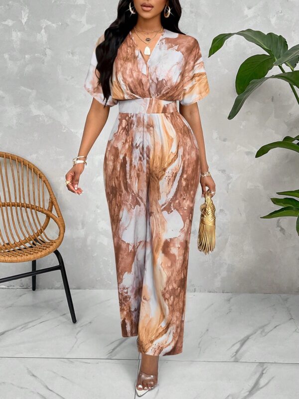 Mono Estampado Floral con Mangas Murciélago y Cinturón - Image 18