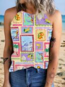 Top de Verano a Rayas con Cuello Halter