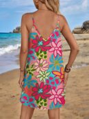 Vestido Mini Casual con Estampado Floral y Tirantes Espaguetis