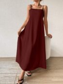 Vestido Largo Playero de Bloques de Color y Espalda Descubierta