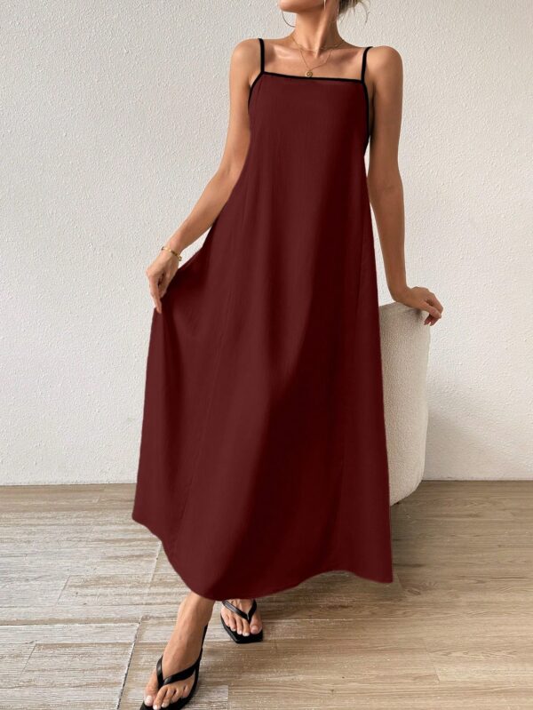Vestido Largo Playero de Bloques de Color y Espalda Descubierta - Image 17