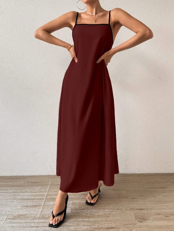 Vestido Largo Playero de Bloques de Color y Espalda Descubierta - Image 18