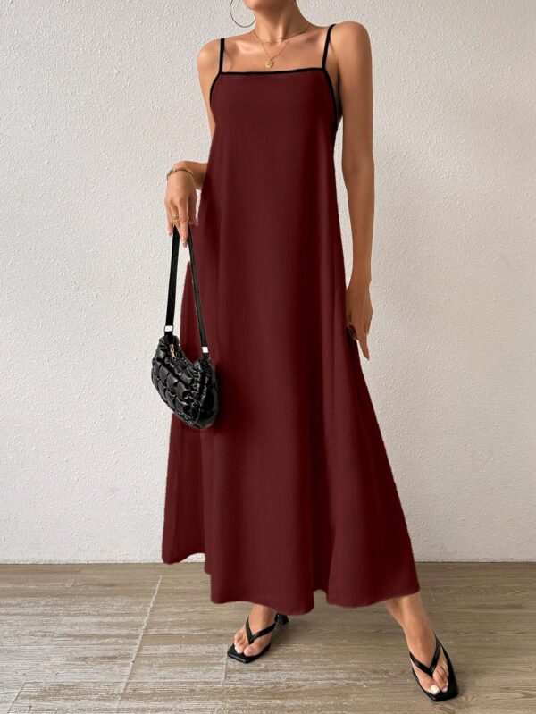 Vestido Largo Playero de Bloques de Color y Espalda Descubierta - Image 19
