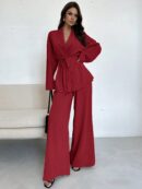 Set Elegante y Casual de Shacket y Pantalón con Cinturón
