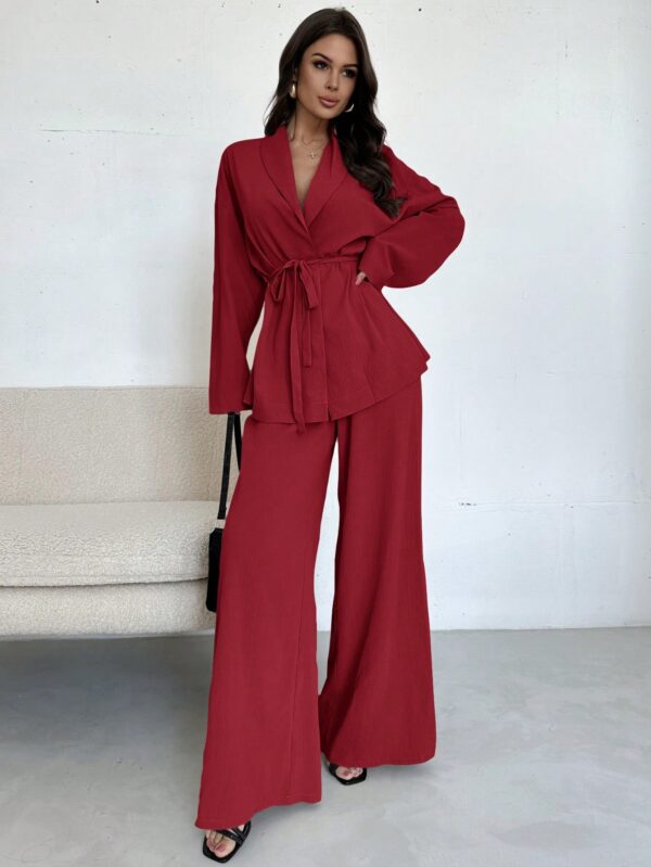 Set Elegante y Casual de Shacket y Pantalón con Cinturón - Image 15