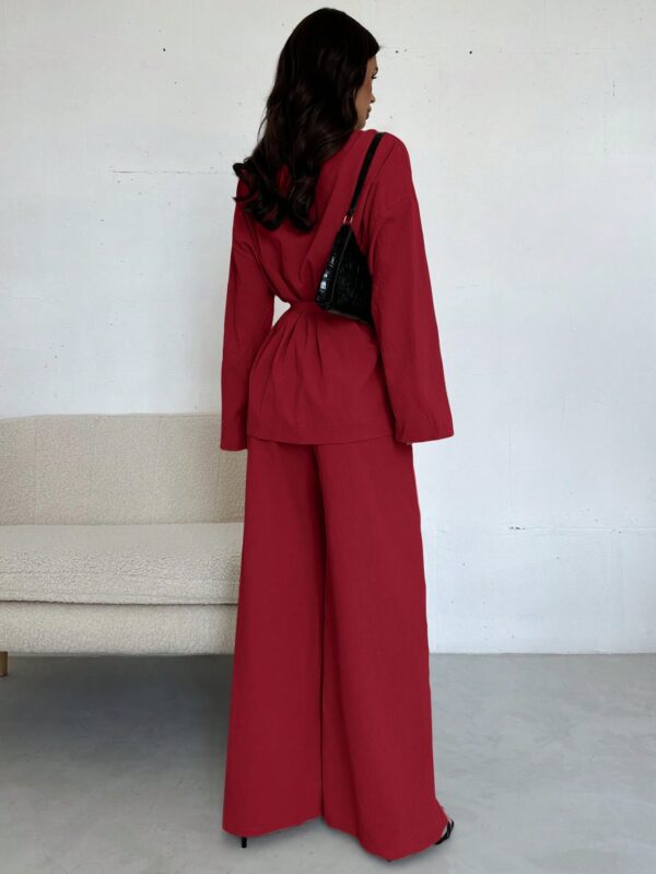 Set Elegante y Casual de Shacket y Pantalón con Cinturón - Image 16