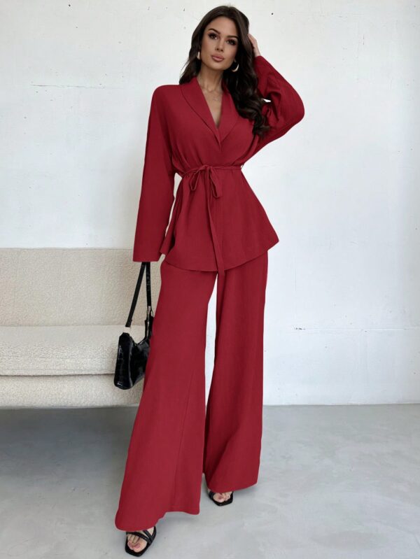 Set Elegante y Casual de Shacket y Pantalón con Cinturón - Image 20