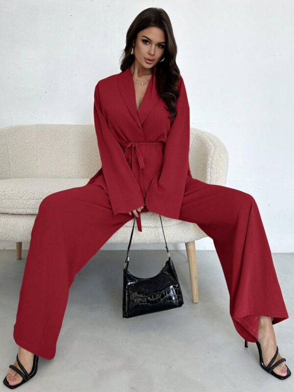 Set Elegante y Casual de Shacket y Pantalón con Cinturón - Image 21