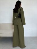 Set Elegante y Casual de Shacket y Pantalón con Cinturón