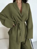 Set Elegante y Casual de Shacket y Pantalón con Cinturón
