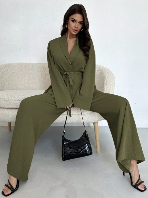 Set Elegante y Casual de Shacket y Pantalón con Cinturón - Image 28