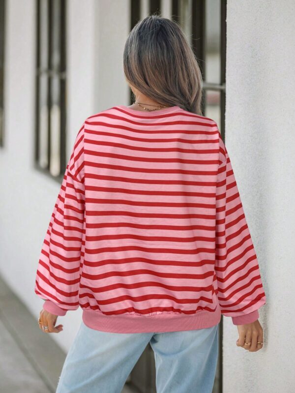 Buzo Casual Oversize de Rayas con Contraste - Image 2