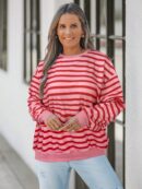 Buzo Casual Oversize de Rayas con Contraste