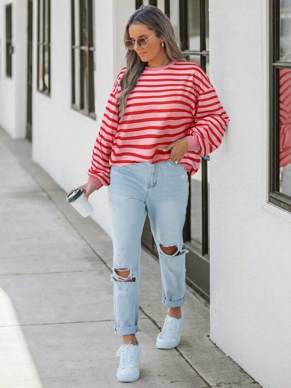 Buzo Casual Oversize de Rayas con Contraste - Image 6