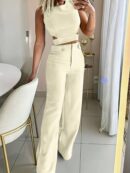 Set Coordinado Elegante de Camisola y Pantalón con Botones