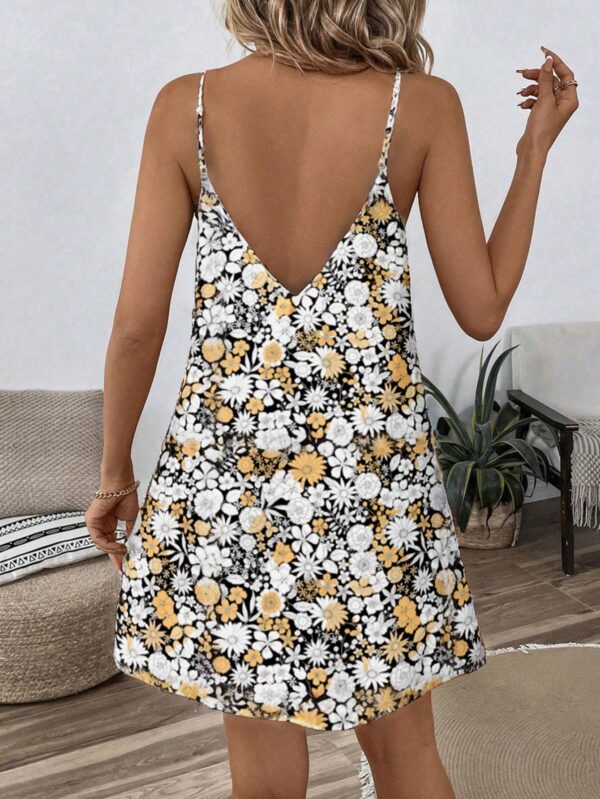 Vestido Mini Casual con Estampado Floral y Tirantes Espaguetis - Image 55