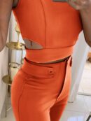 Set Coordinado Elegante de Camisola y Pantalón con Botones