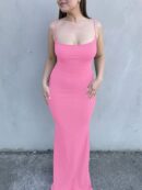 Vestido Sirena Espalda Descubierta con Tirantes Finos