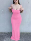 Vestido Sirena Espalda Descubierta con Tirantes Finos