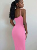 Vestido Sirena Espalda Descubierta con Tirantes Finos