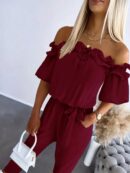 Mono Casual de Mujer con Manga Corta y Hombros Descubiertos