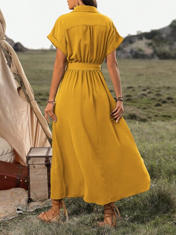 Vestido Maxi con Botones y Mangas Murciélago - Image 23