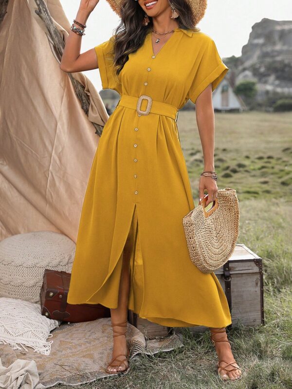 Vestido Maxi con Botones y Mangas Murciélago - Image 28