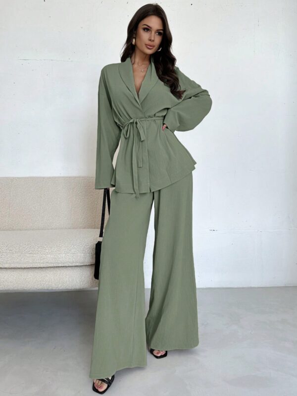 Set Elegante y Casual de Shacket y Pantalón con Cinturón - Image 50