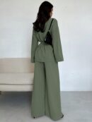 Set Elegante y Casual de Shacket y Pantalón con Cinturón