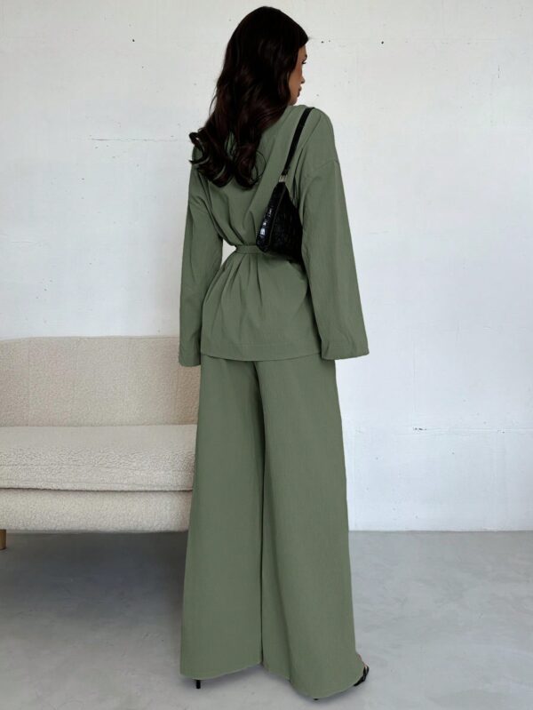 Set Elegante y Casual de Shacket y Pantalón con Cinturón - Image 51