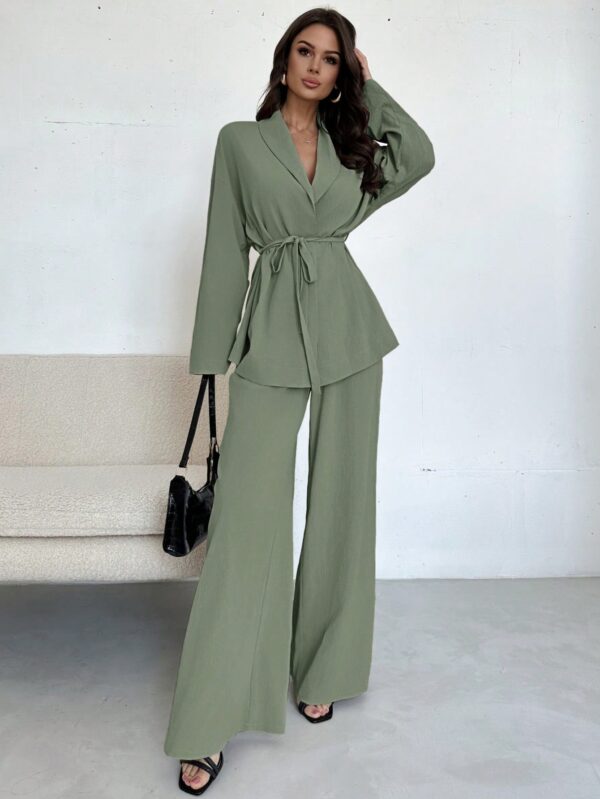 Set Elegante y Casual de Shacket y Pantalón con Cinturón - Image 55