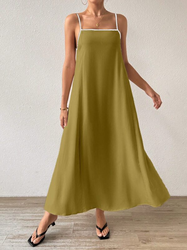 Vestido Largo Playero de Bloques de Color y Espalda Descubierta - Image 20