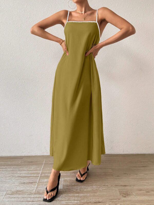 Vestido Largo Playero de Bloques de Color y Espalda Descubierta - Image 24