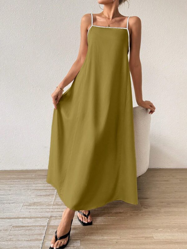 Vestido Largo Playero de Bloques de Color y Espalda Descubierta - Image 25