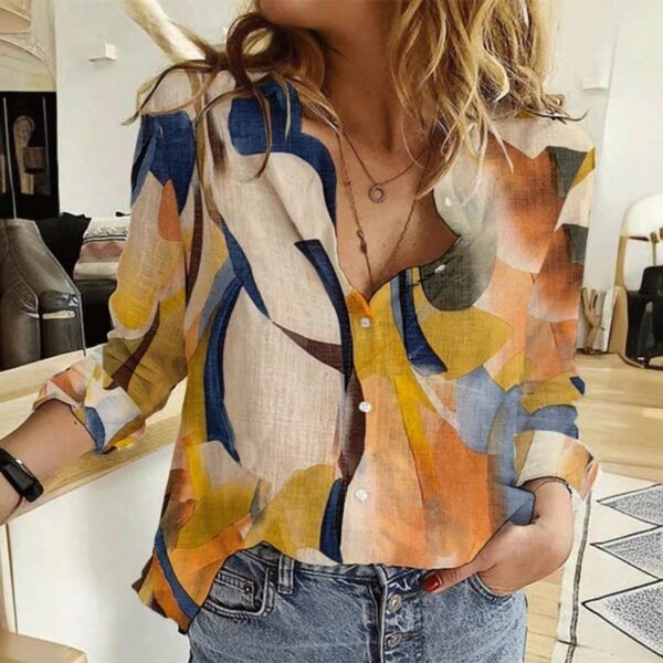 Camisa Larga con Botones y Estampado Colorido - Image 2
