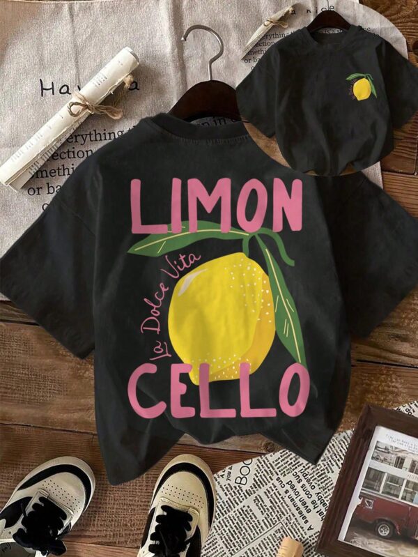 Camiseta Casual con Estampado de Limones y Cuello Redondo - Image 11