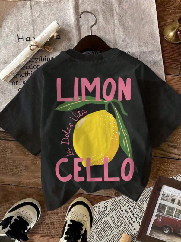 Camiseta Casual con Estampado de Limones y Cuello Redondo - Image 12
