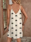 Vestido Mini Casual con Estampado Floral y Tirantes Espaguetis