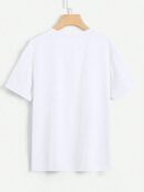 Remera Casual de Manga Corta con Estampa de Letras