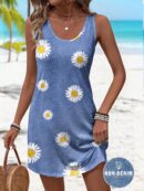 Vestido Bodycon sin Mangas con Estampado de Moda