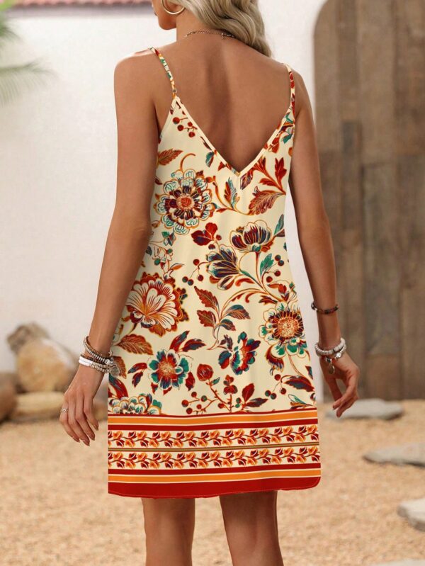 Vestido Mini Casual con Estampado Floral y Tirantes Espaguetis - Image 58