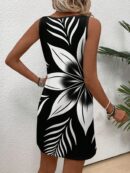 Vestido Bodycon sin Mangas con Estampado de Moda