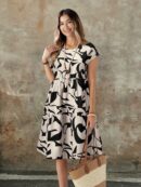 Vestido Casual Estampado Geométrico de Verano