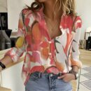Camisa Larga con Botones y Estampado Colorido