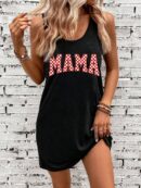 Vestido Bodycon sin Mangas con Estampado de Moda