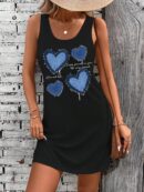 Vestido Bodycon sin Mangas con Estampado de Moda