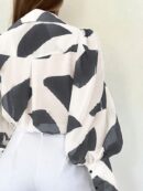 Camisa Estampada Multicolor de Manga Larga para Uso Diario