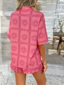 Conjunto Veraniego Bohemio de Blusa y Shorts con Estampado Floral