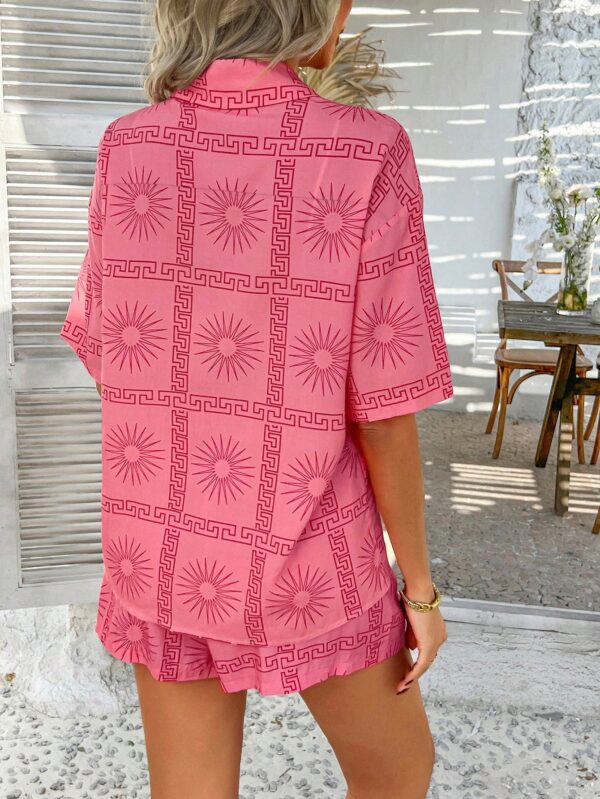 Conjunto Veraniego Bohemio de Blusa y Shorts con Estampado Floral - Image 2