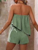Conjunto Casual de Tubo y Shorts en Color Sólido para Mujer